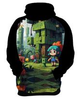 Moletom Casaco Blusa Jogo Quadrado de Blocos Mineração 5