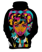 Moletom Casaco Blusa Mu.lher Negra Preta PopArt Cultura 5 Moletom Casaco Blusa Mu.lher Negra Preta PopArt Cultura 5