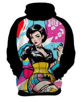 Moletom Casaco Blusa Pin Up Mu.lher Morena Pop Art Moda 1