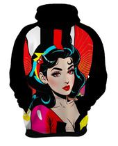 Moletom Casaco Blusa Pin Up Mu.lher Morena Pop Art Moda 11