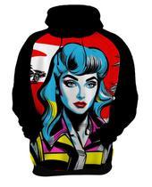 Moletom Casaco Blusa Pin Up Mu.lher Morena Pop Art Moda 5