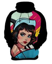 Moletom Casaco Blusa Pin Up Mu.lher Morena Pop Art Moda 6