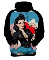 Moletom Casaco Blusa Pin Up Mu.lher Morena Pop Art Moda 8