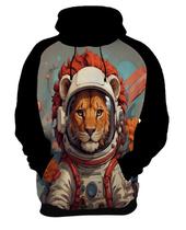 Moletom Casaco Blusa Savana Leão Astronauta Lua Marte 1 Moletom Casaco Blusa Savana Leão Astronauta Lua Marte 1