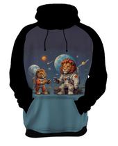 Moletom Casaco Blusa Savana Leão Astronauta Lua Marte 2 Moletom Casaco Blusa Savana Leão Astronauta Lua Marte 2