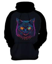 Moletom Casaco Estampada T-shirt Face Gato Neon Felino 2