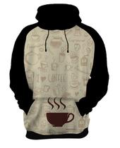 Moletom Casaco Estampas Eu amo Café Coffee Grãos Arte HD 13