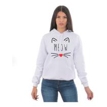Moletom Casaco Feminino Blusa De Frio Gatinho Meow Gato