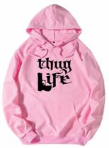 Moletom Casaco Frases Gangster Thug Life Tupac 2 Pac Rap Rei