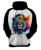 Moletom Casaco Leão Rei da Selva Savana Rosto Estampa HD 3