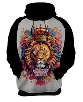 Moletom Casaco Versiculo Leão de Judá Salmos Jesus Deus 2 Moletom Casaco Versiculo Leão de Judá Salmos Jesus Deus 2