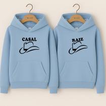 Moletom Casal Raiz Canguru Blusa De Frio Com Capuz Combinados Namorados Marido