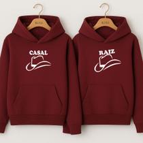 Moletom Casal Raiz Canguru Blusa De Frio Com Capuz Combinados Namorados Marido