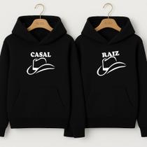 Moletom Casal Raiz Canguru Blusa De Frio Com Capuz Combinados Namorados Marido