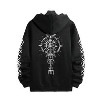 Moletom Casual Masculino Preto Com Capuz Para Outono E Inverno, Estilo Esportivo, Pulôver De Moda