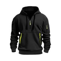 Moletom Casual plus Size Masculino Com Capuz, Manga Longa, Bolso No Braço E Cordão Para Primavera E Moletom Casual plus Size Masculino Com Capuz, Manga Longa, Bolso No Braço E Cordão Para Primavera E