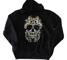 Moletom Caveira Mexina Cranio com flores Blusa De Frio HCD286