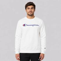 Moletom Champion Crewnek Athletic Script INK Off White Moletom Champion Crewnek Athletic Script INK Off White