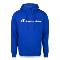 Moletom Champion Felpado c/ Capuz Superfleece Script Azul Moletom Champion Felpado c/ Capuz Superfleece Script Azul