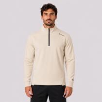 Moletom Champion Quarter Zip Mini Script Logo Bege