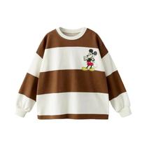 Moletom Cinza E Branco Listrado Disney Mickey Para Mãe E Filha, Confortável E Relaxado Moletom Cinza E Branco Listrado Disney Mickey Para Mãe E Filha, Confortável E Relaxado