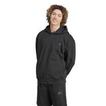 Moletom com capuz Adidas All SZN Fleece com zíper completo para homens, preto