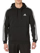 Moletom com capuz adidas Essentials Fleece de 3 listras preto Moletom com capuz adidas Essentials Fleece de 3 listras preto