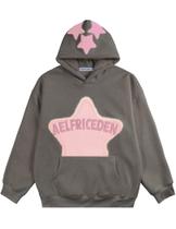 Moletom com capuz Aelfric Eden Graphic Y2K estampado com capuz cinza Moletom com capuz Aelfric Eden Graphic Y2K estampado com capuz cinza