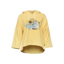 Moletom Com Capuz Amarelo Feminino Nature Biggdesign