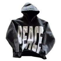 Moletom com capuz Amiblvowa Y2K Graphic Star Letter