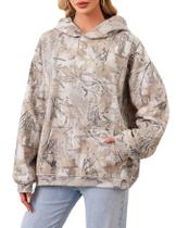 Moletom com capuz Anoumcy Camo Maple Leaf Fleece para mulher Moletom com capuz Anoumcy Camo Maple Leaf Fleece para mulher