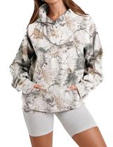 Moletom com capuz Anoumcy Camo Maple Leaf Fleece para mulher Moletom com capuz Anoumcy Camo Maple Leaf Fleece para mulher