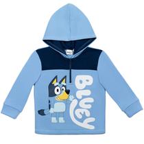 Moletom com capuz azul, lã, meio zíper, para meninos, 5T, azul Moletom com capuz azul, lã, meio zíper, para meninos, 5T, azul