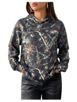 Moletom com capuz BEAUDRM Y2k Camo Vintage Solto Cinza Claro