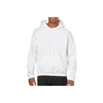 Moletom com capuz, canguru, algodão, unissex, branco
