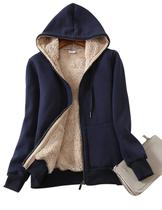 Moletom com capuz, casaco feminino Yeokou, forrado em sherpa Moletom com capuz, casaco feminino Yeokou, forrado em sherpa