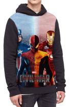 Moletom Com Capuz Civil War Capitão América Ironman Ref:425 Moletom Com Capuz Civil War Capitão América Ironman Ref:425