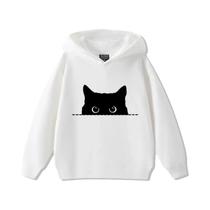 Moletom Com Capuz Com Estampa De Gato Para Meninos E Meninas, Fofo, Casual, Confortável, Quente,