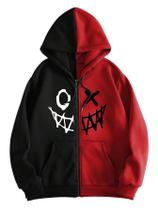 Moletom com capuz COZYEASE Zip Up Graphic Y2K preto/vermelho