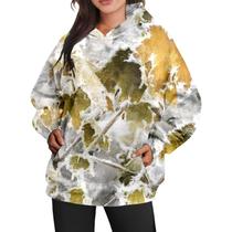 Moletom com capuz CSYBYW Camo Maple-Leaf Print Oversize