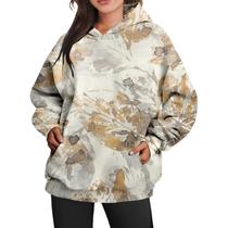 Moletom com capuz CSYBYW Camo Maple-Leaf Print para mulheres