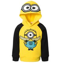 Moletom com Capuz de Fleece Amarelo Minions para Meninos 6 Anos Moletom com Capuz de Fleece Amarelo Minions para Meninos 6 Anos