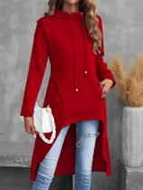 Moletom com capuz de manga comprida com bolso outono inverno David