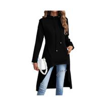 Moletom com capuz de manga comprida com bolso outono inverno David