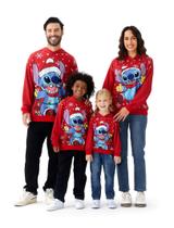Moletom com capuz Disney Stitch Family Christmas Red Men M Moletom com capuz Disney Stitch Family Christmas Red Men M