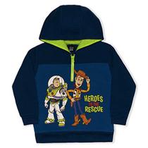 Moletom com capuz Disney Toy Story Boy's Heroes to the Rescue Woody and Buzz Lightyear, azul marinho, tamanho 6