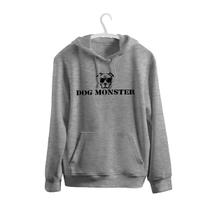 plain black dog moletom com capuz