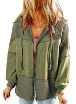 Moletom com capuz Dokotoo Waffle Knit 2025, moda feminina, verde, XXL Moletom com capuz Dokotoo Waffle Knit 2025, moda feminina, verde, XXL