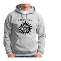 Moletom Com Capuz e Bolso Personalizado Supernatural Moletom Com Capuz e Bolso Personalizado Supernatural