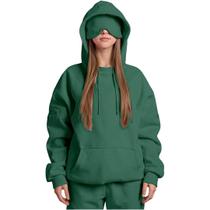 Moletom com capuz Esesoul Airplane Mode Travel com máscara de olhos verde unissex